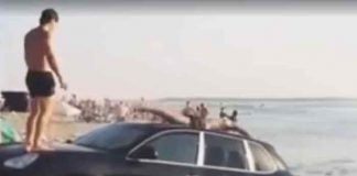 Evo kako bogati Rusi luduju na plaži: Porše Kajen koriste kao skakaonicu i tobogan